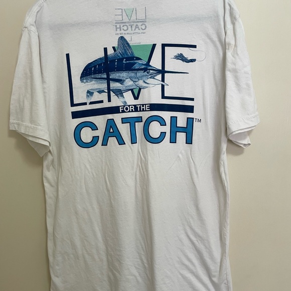 Live for the Catch 100% Cotton Made in the USA 🇺🇸 T-shirt Large - Picture 5 of 8